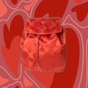 COACH Getaway Vermillion Red Nylon Backpack